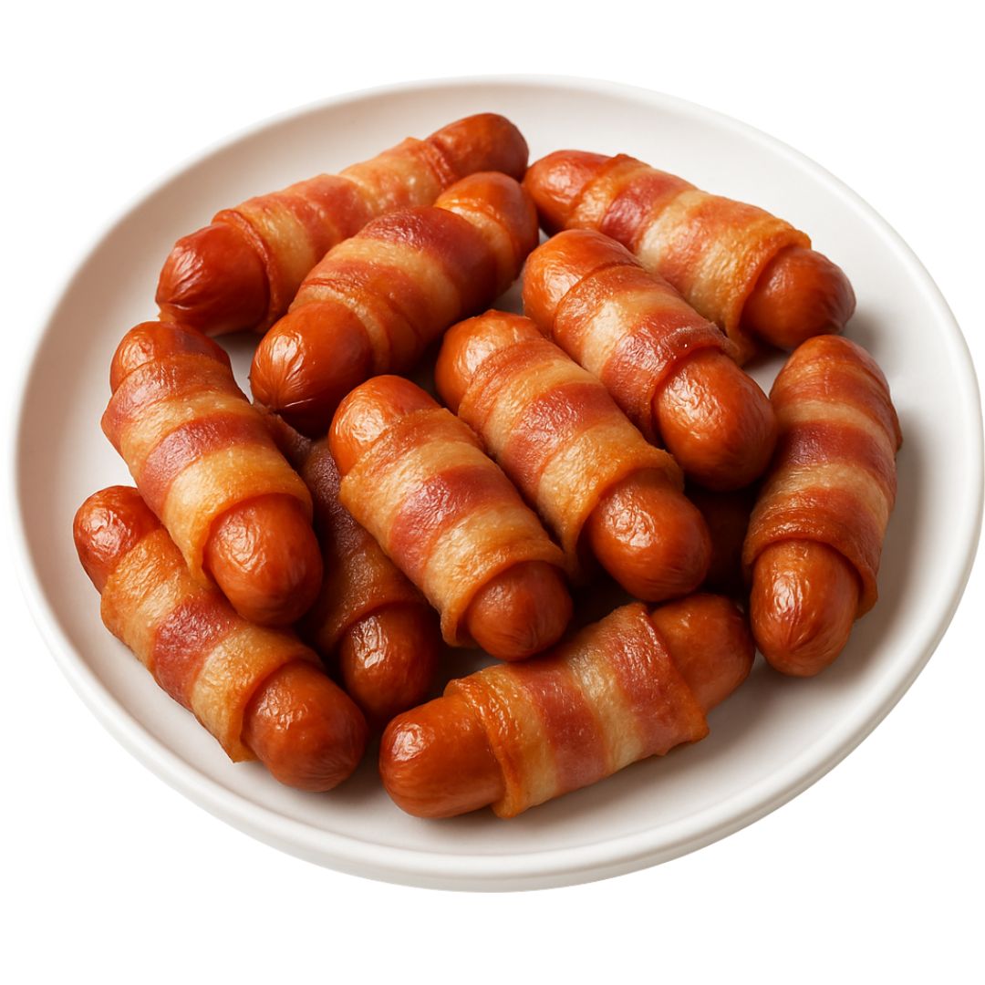 Mini kiełbaski owinięte w boczku - KuchennyDom.pl