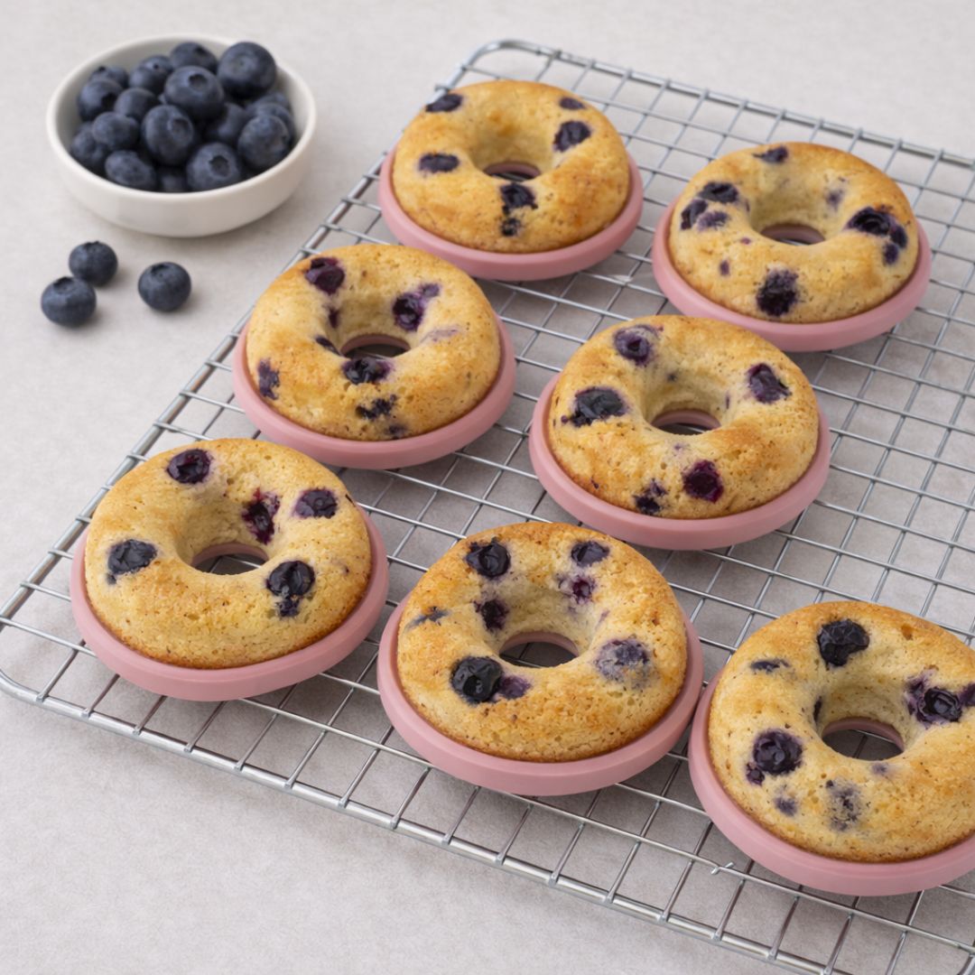 Keto blueberry donuts